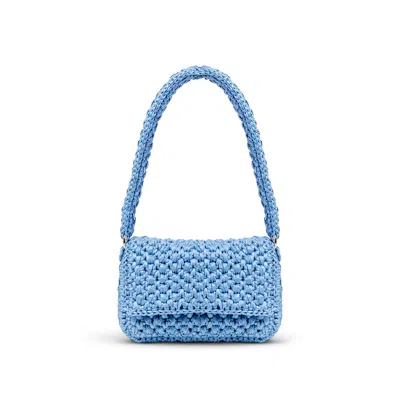 Yova Women's Raffia Baguette Bag Blue