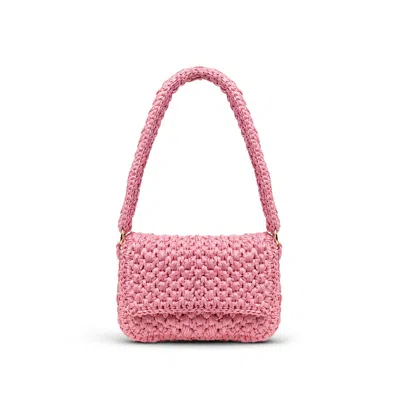 Yova Women's Raffia Baguette Bag Pink