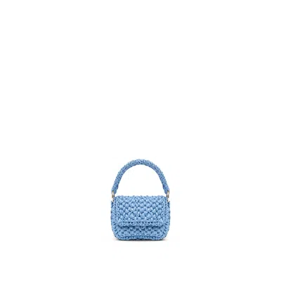 Yova Women's Raffia Micro Bag Blue