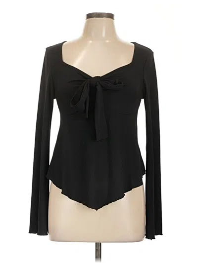 Pre-owned Yozy Long Sleeve Top Black Sweetheart Neckline Tops