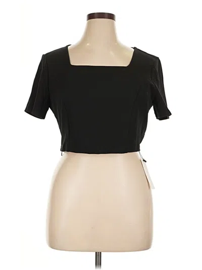 Pre-owned Yozy Short Sleeve Top Black Square Neckline Tops