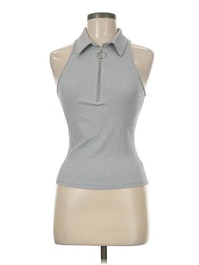 Pre-owned Yozy Tank Top Gray Halter Neckline Tops