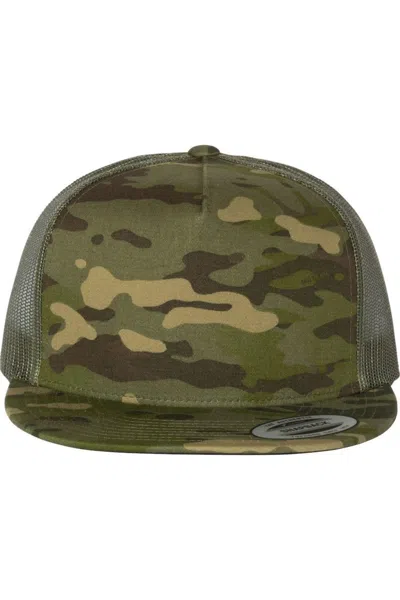 Yp Classics Flat Bill Trucker Cap In Green