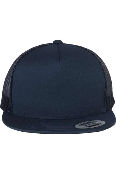 Yp Classics Flat Bill Trucker Cap In Black