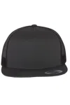 Yp Classics Flat Bill Trucker Cap In Black