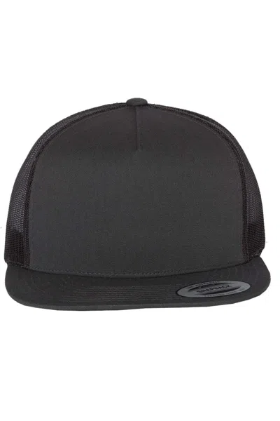 Yp Classics Flat Bill Trucker Cap In Black