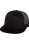 Yp Classics Flat Bill Trucker Cap In Black