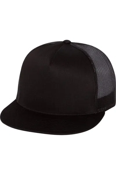 Yp Classics Flat Bill Trucker Cap In Black