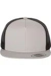 Yp Classics Flat Bill Trucker Cap In Silver