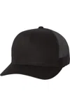 Yp Classics Six-panel Retro Trucker Cap In Black