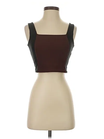 Pre-owned Ypb Sleeveless Top Burgundy Strapless Neckline Tops