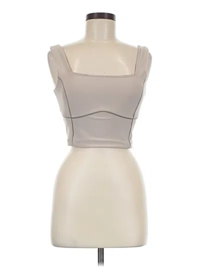 Pre-owned Ypb Sleeveless Top Gray Strapless Neckline Tops