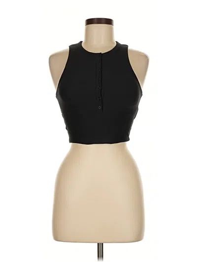 Pre-owned Ypb Tank Top Black Halter Neckline Tops