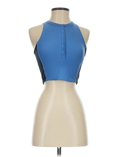 Pre-owned Ypb Tank Top Blue Halter Neckline Tops