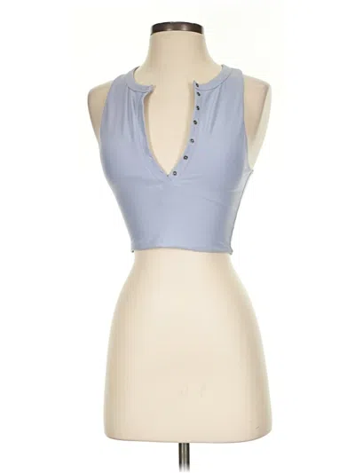Pre-owned Ypb Tank Top Blue Halter Neckline Tops