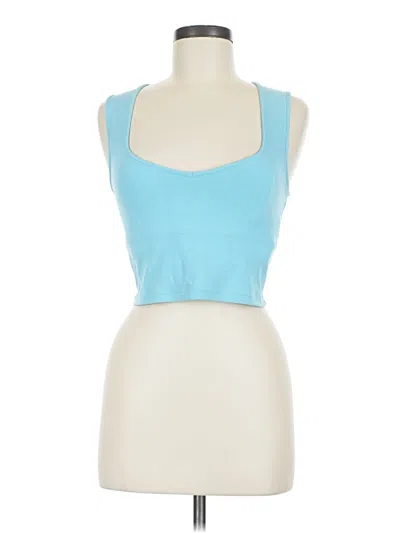 Pre-owned Ypb Tank Top Blue Strapless Neckline Tops