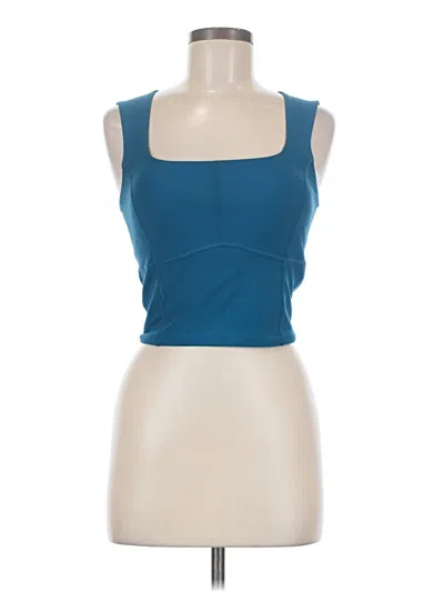 Pre-owned Ypb Tank Top Blue Strapless Neckline Tops