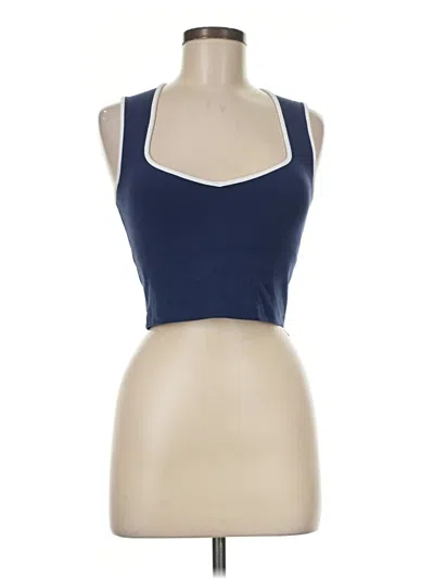 Pre-owned Ypb Tank Top Blue Strapless Neckline Tops