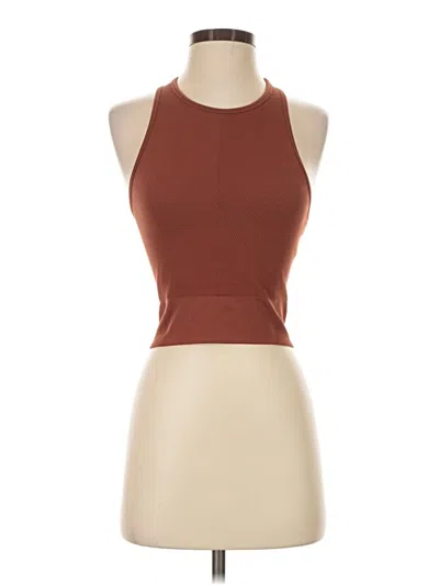 Pre-owned Ypb Tank Top Brown Halter Neckline Tops