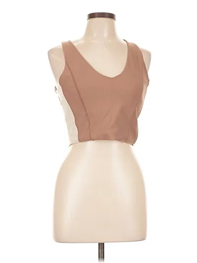 Pre-owned Ypb Tank Top Brown Strapless Neckline Tops