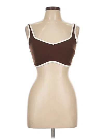 Pre-owned Ypb Tank Top Brown Strapless Neckline Tops