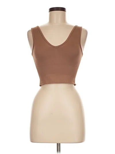 Pre-owned Ypb Tank Top Brown Strapless Neckline Tops