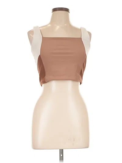 Pre-owned Ypb Tank Top Brown Strapless Neckline Tops