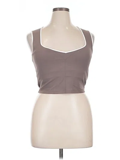 Pre-owned Ypb Tank Top Brown Strapless Neckline Tops