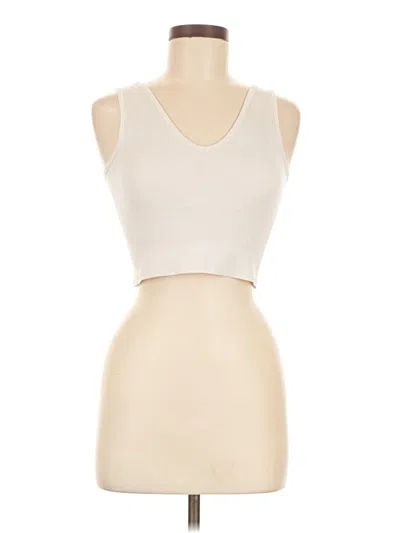 Pre-owned Ypb Tank Top Ivory Strapless Neckline Tops