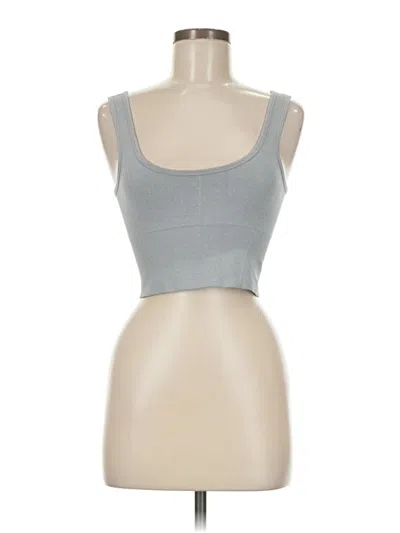 Pre-owned Ypb Tank Top Silver Strapless Neckline Tops