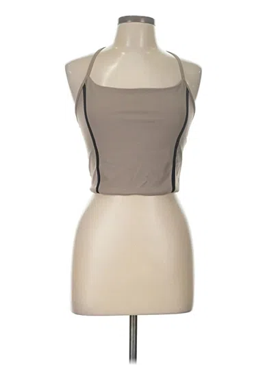 Pre-owned Ypb Tank Top Tan Halter Neckline Tops In Brown