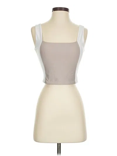 Pre-owned Ypb Tube Top Silver Strapless Neckline Tops