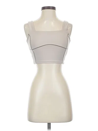 Pre-owned Ypb Tube Top Silver Strapless Neckline Tops