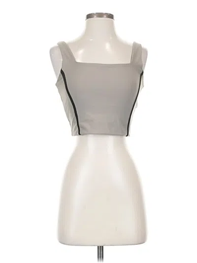 Pre-owned Ypb Tube Top Silver Strapless Neckline Tops