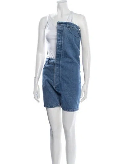 Pre-owned Y/project Asymmetrical Overalls In Blue