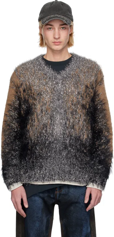 Y/PROJECT BEIGE & GRAY HAIRY GRADIENT SWEATER
