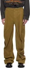 Y/project Beige Banana Trousers In Dark Beige