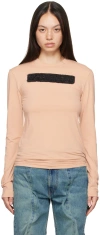 Y/project Beige Logo Patch Long Sleeve T-shirt In Warm Sand