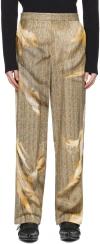Y/project Beige Sun Bleached Trousers In Beige Stripe