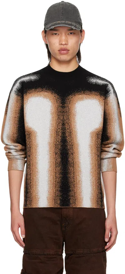 Y/PROJECT BLACK & BROWN GRADIENT SWEATER