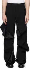 Y/project Black Button Panel Trousers In Black