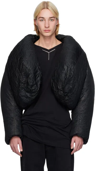 Y/project Black Cropped Puffer Jacket