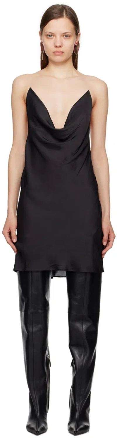 Y/PROJECT BLACK INVISIBLE STRAP MINIDRESS