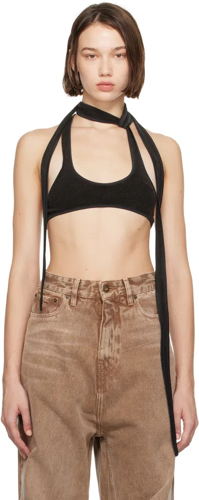 Y/project Black Multi-scarf Bralette