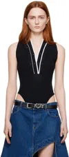 Y/project Black Triple Neck Bodysuit In Black