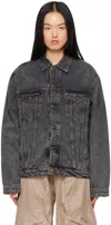 Y/project Black Wire Denim Jacket In Vintage Black