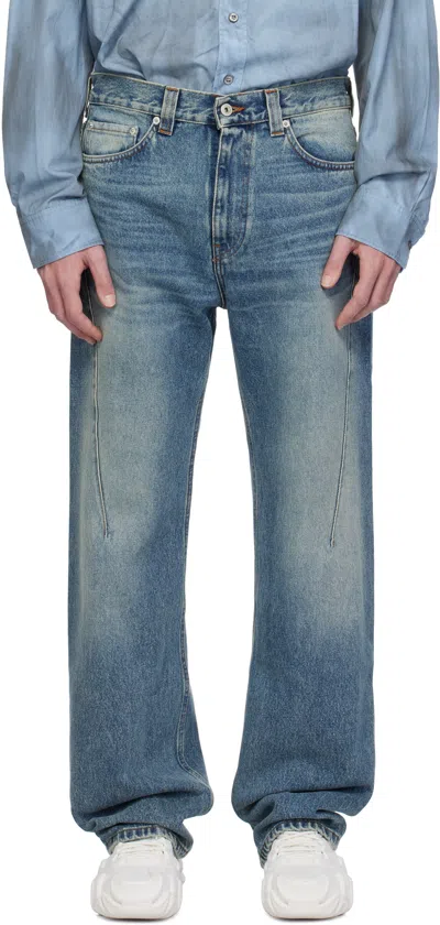 Y/project Blue Paris' Best Jeans In Evergreen Vintage Bl