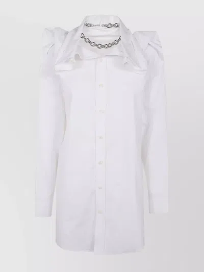 Y/project Chain Link Shirt With Shoulder Accents In White