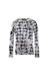 Y/project Check Long Sleeve Top With Devore Effect Blue In Multi