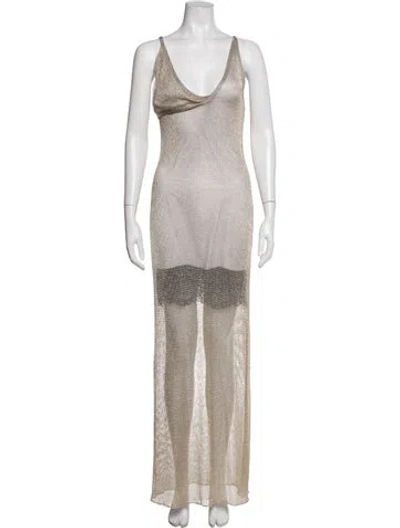 Pre-owned Y/project Cowl Neck Long Dress In Gold
